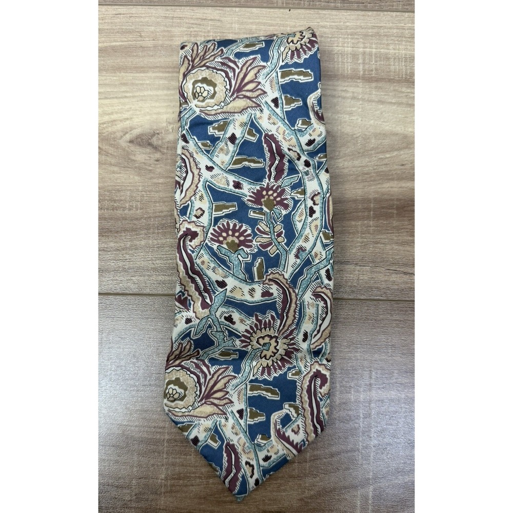 Christian Dior Men's All Silk Multicolor Paisley Neck Tie